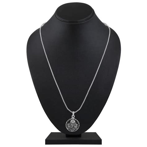 Mahi Unisex Bajrangbali Hanuman Pendant with Chain Oxidised Rhodium Pl ...