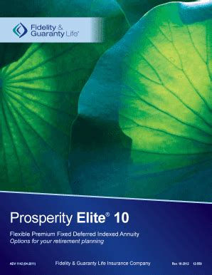 Fillable Online Fidelity guaranty prosperity elite 10 annuity brochure ...