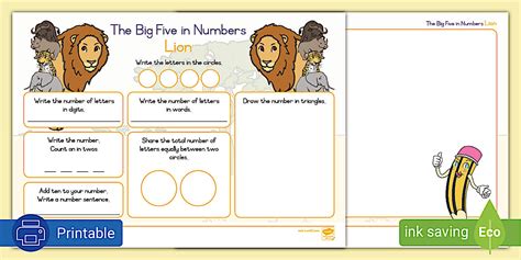 Grade 2 Maths: Describing Numbers: Lion