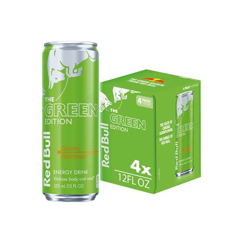 Red Bull Green Edition Energy Drink, Curuba Elderflower, with 114mg ...