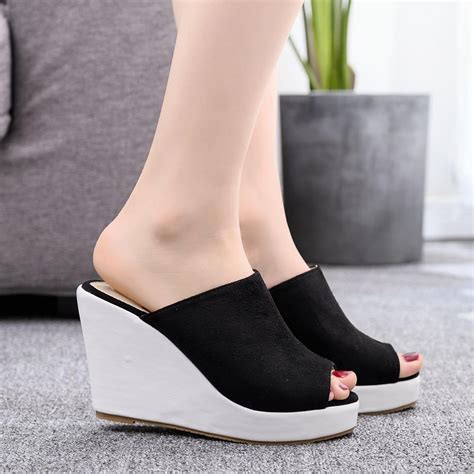 Jacenvly 2024 New Wedge Slide Slippers Women Ladies Outdoor Slippers ...