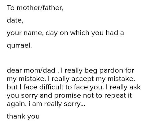 U have quarrel with ur mother . write a letter of apology - Brainly.in