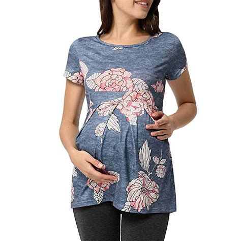 Women Pregnant plus size maternity Short Sleeve Ru... – Vicedeal