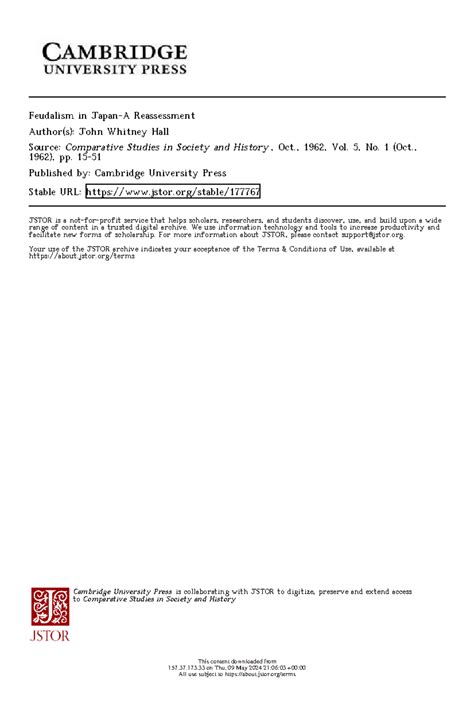Hall-Feudalism Japan AReassessment-1962 - Feudalism in Japan-A ...