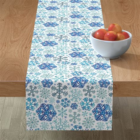 Christmas Snowflakes - Blue Table Runner | Shutterfly