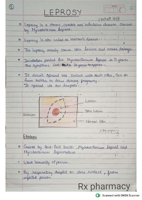 Rx Pharmacy Leprosy notes - 1 DATE S LEPROSY SALE 4218 Leprosy is a ...