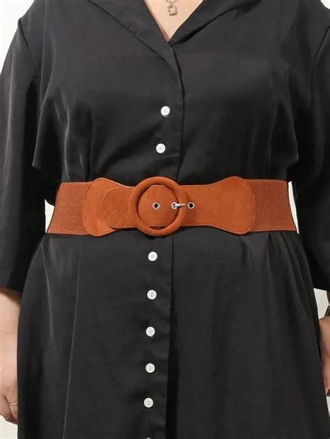 Brown Stretch Wide Belt, Brown Elastic Belt, Brown Wide Belt, Plus Size ...
