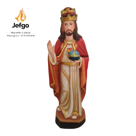 Buy Christ the King Jesus Standing Statue 4 feet height fiber for ...