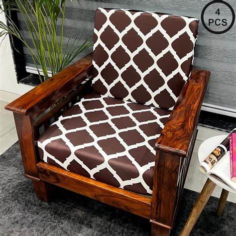 ohello® Stretchable/Spandex Printed Sofa Slip Cover, Pack of 4 Sofa ...