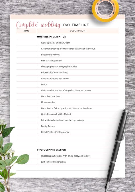 Hair and makeup schedule wedding template | Beachweddingtips.com