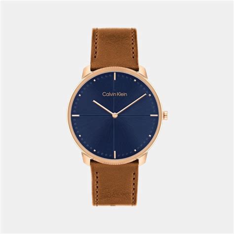 Calvin Klein Ck Iconic Men Quartz Blue Dial Analog Leather Watch ...