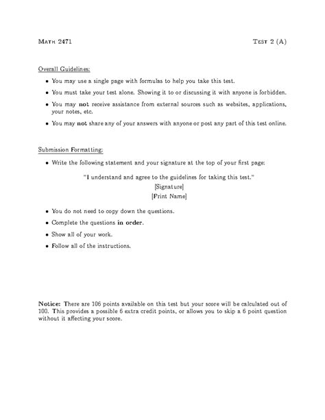 MATH 2471- Test 2 - Goes into a deep dive into the notes covered in ...