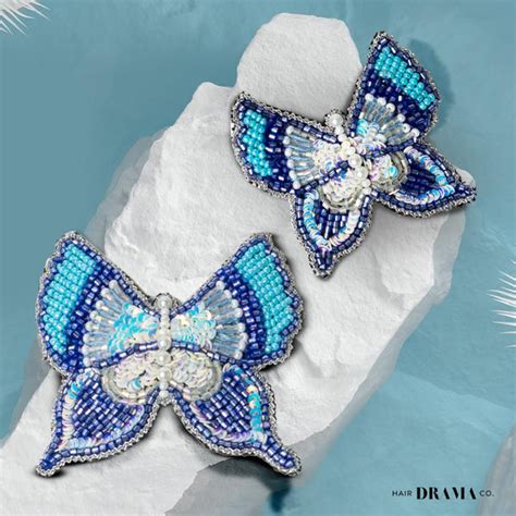 Butterfly Hair Pins: Set of 2, Blue – Hair Drama Company