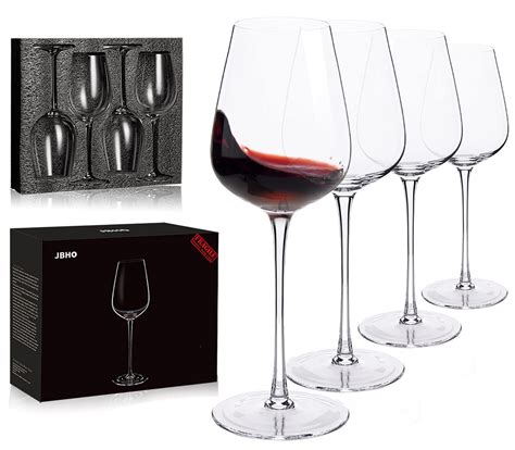 Snapklik.com : JBHO Hand Blown Italian Style Crystal Bordeaux Wine Glasses