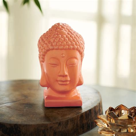 Orange Ceramic Buddha Head