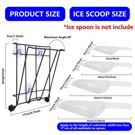 Ice Scoop Holder Foldable, Metal Heavy Duty Ice Maker Scoop Holder for ...