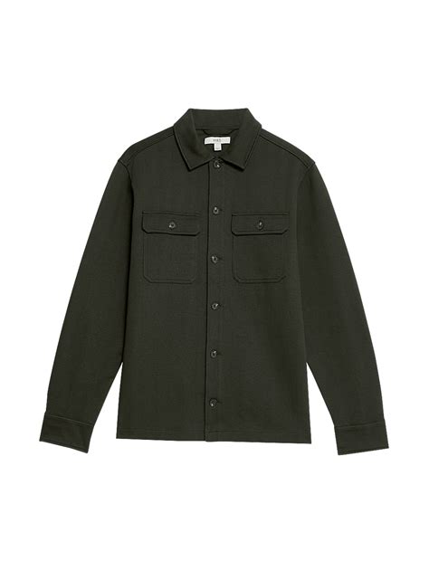 Buy Cotton Rich Textured Overshirt at Marks & Spencer