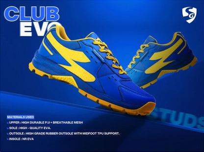 SG CLUB EVO Shoes India Blue/Yellow – TeamSG
