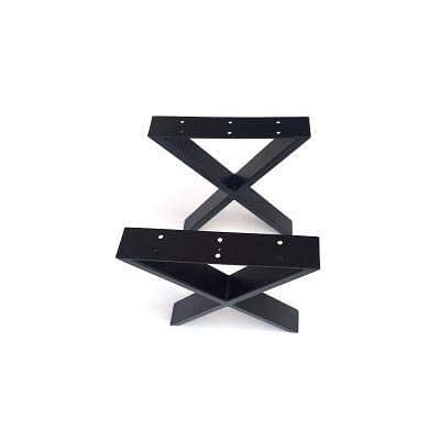 Buy Coffee Table Legs Metal Legs X-Shape Furniture Legs 16" Black, Set ...