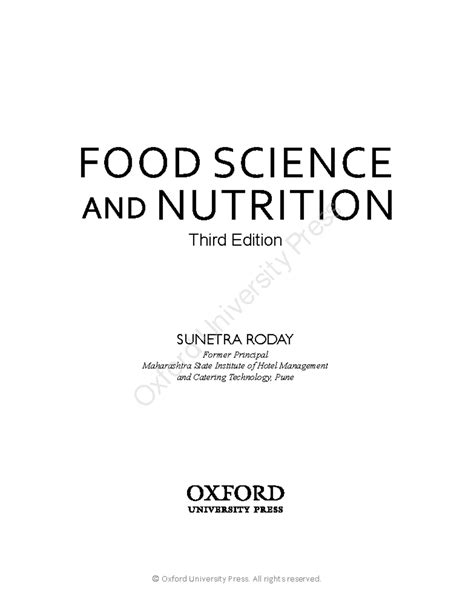 FOOD SCIENCE & NUTRITION: Essential Concepts for B.HMCT Students - Studocu