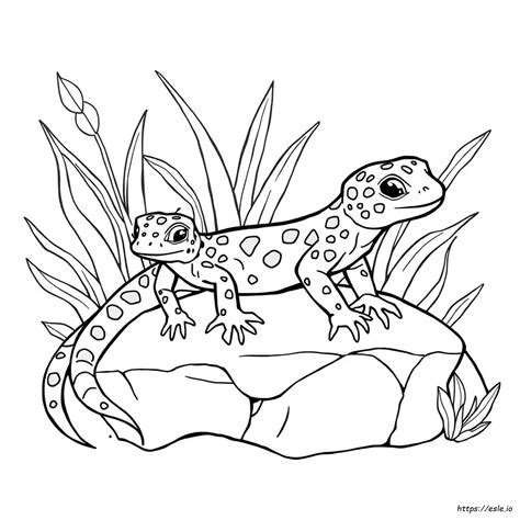 Cute Leopard Gecko Coloring Page