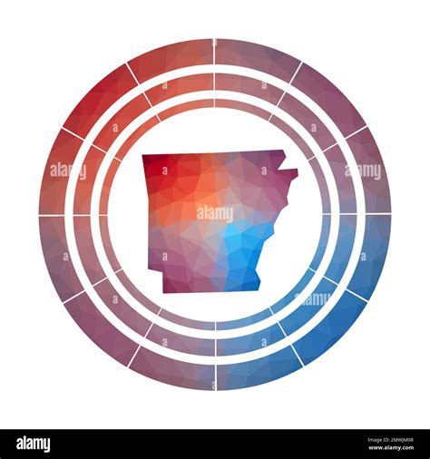 Arkansas badge. Bright gradient logo of US state in low poly style ...