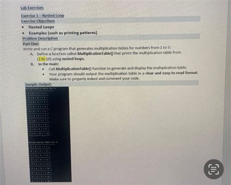 Solved Lab Exercises Exercise 1 - Nested Loop Exercise | Chegg.com