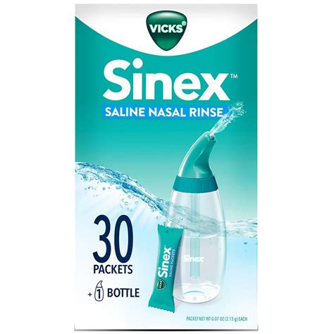 Vicks Sinex Saline Nasal Rinse Starter Kit, Drug Free No flavor | Walgreens