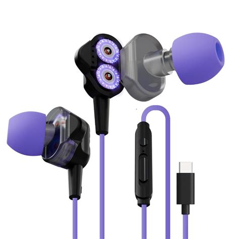 Kreo Hydra C Type Dual Dynamic Driver in Ear Wired Gaming Earphones ...