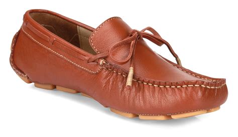 Buy tZaro Genuine Leather Driving Shoe (Loafers for Men, ZN2309TANOPU ...