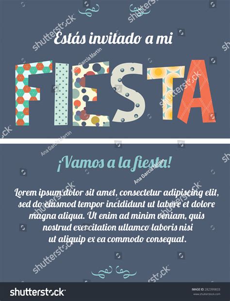 Spanish Party Invitation Stock Vector (Royalty Free) 282399833 ...