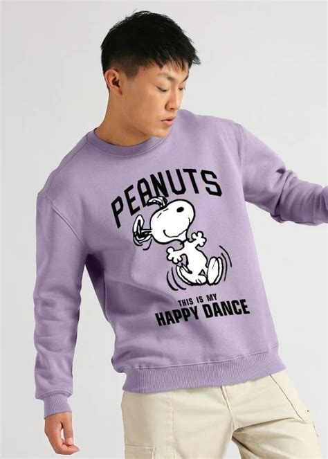 Peanuts Snoopy Lilac Oversized Sweatshirt For Men – Kloue