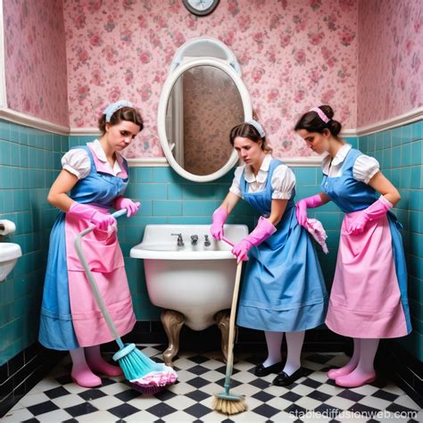 Victorian Era Housemaids Cleaning Dirty Toilets | Stable Diffusion Online