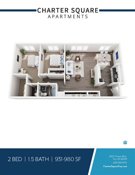 Floor Plan - Charter Square Apartments