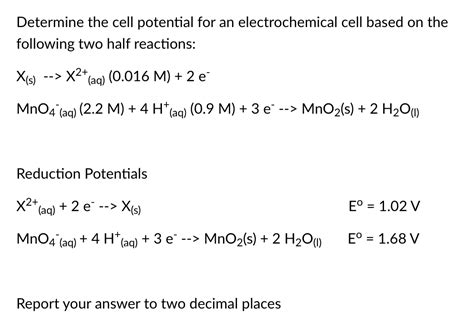 Image result for Cell Potential Problems