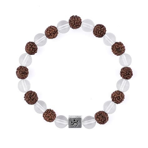 Rudraksha with Sphatik Beads Bracelet – Prinjal Jewels