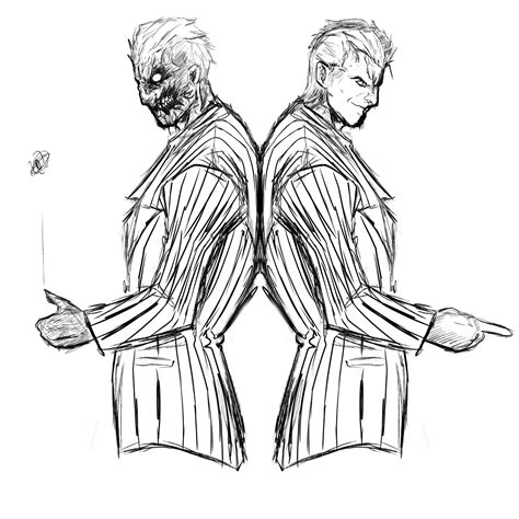 A Two-face drawing I did a couple days ago : r/batman