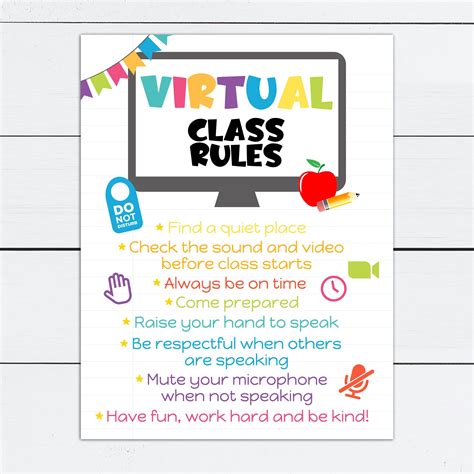 Image result for Virtual Class Rules Elementary