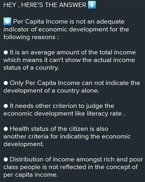 Why is PCI not an adequate indicator of economic development? - Brainly.in