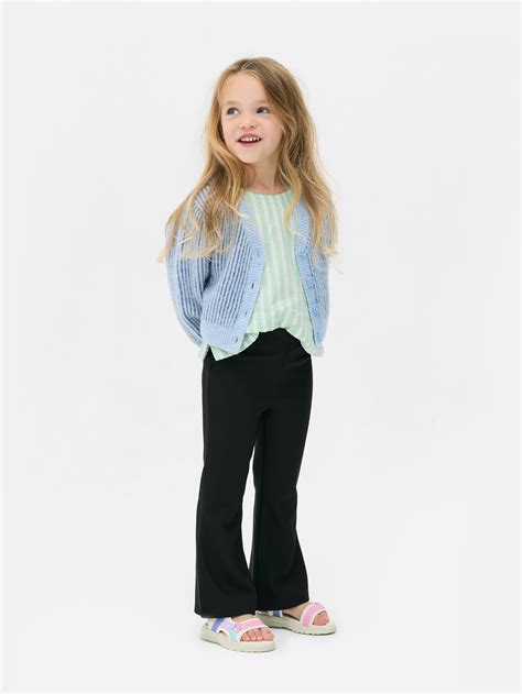Girls Black Ottoman Flare Leggings | Primark