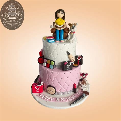 2-Tier Lady with Makeup Theme Cake – Cakes All The Way