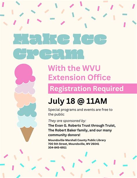 Ice Cream making with the WVU Extension Office, 700 5th St, Moundsville ...