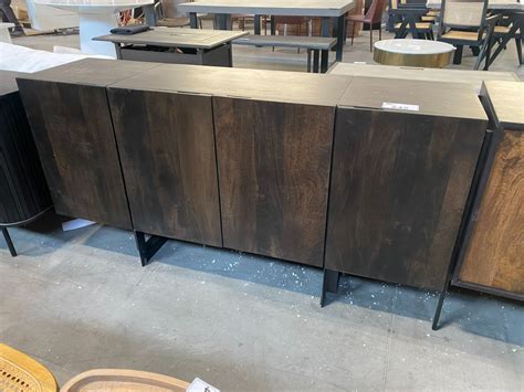 DARK WOOD 4 DOOR SIDEBOARD 64" X 16"
