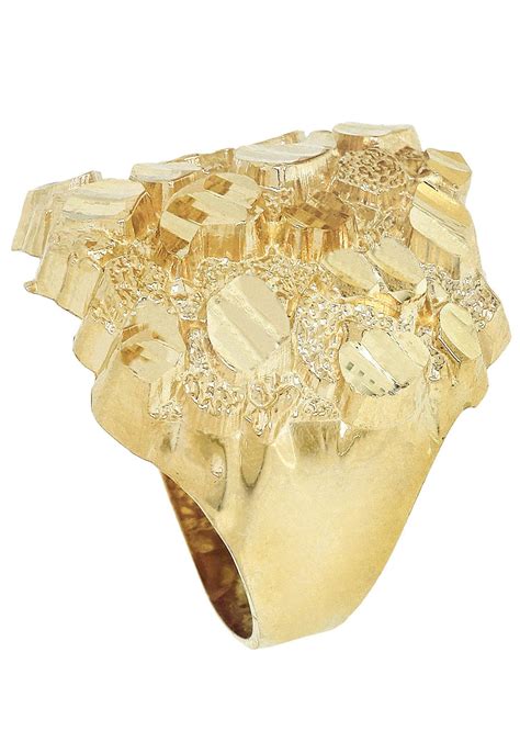 Gold Nugget Ring- Mens Ring 10K Gold | 6.1 Grams - FrostNYC