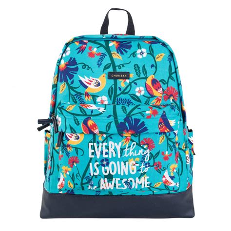 Buy Chumbak Birdie On A Branch Teal Backpack at Amazon.in