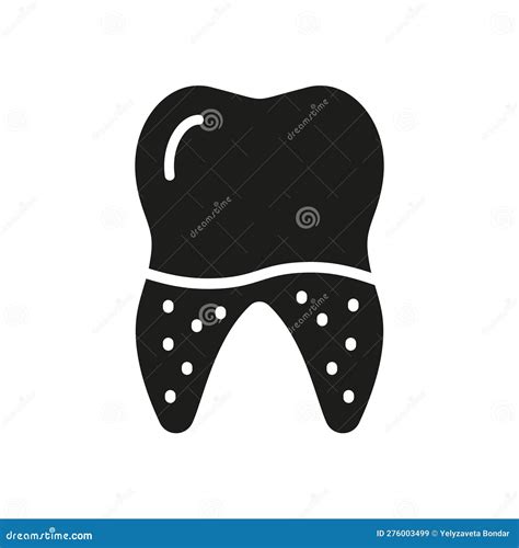 Dental Calculus Silhouette And Line Icons Set. Defective Teeth, Tartar Pictogram. Tooth Medical ...