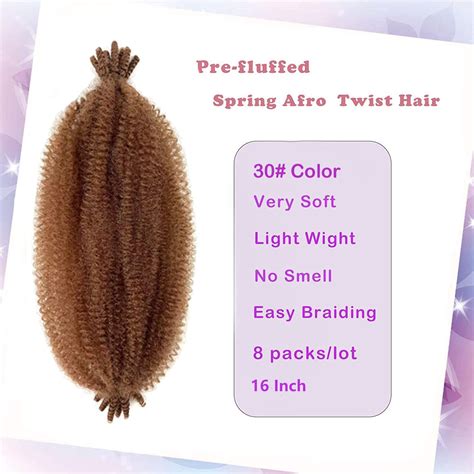 Buy 8 Packs Springy Afro Twist Hair 16 Inch Pre-Separated Spring Twist ...