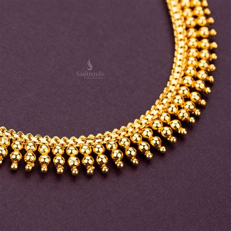 Kerala Style Beaded Gold-Plated Necklace - One Gram Micro Gold Plated ...