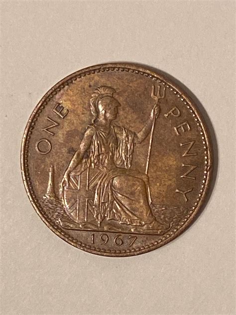 Sale ! 1967 ELIZABETH II Dei Gratia Regina F D + One Penny Coin, Great ...