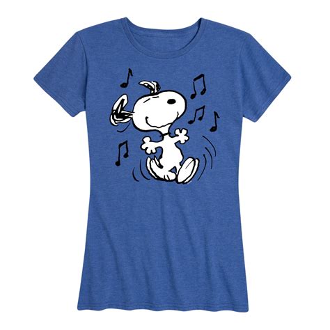 Peanuts - Snoopy Dancing - Women's Short Sleeve Graphic T-Shirt ...